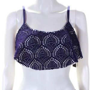La Blanca Crochet Bikini Top NWT Purple Size 6